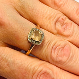 9ct Rose Gold Morganite and Diamond Ring