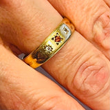 9ct Yellow Gold Garnet and Cubic Zirconia Ring