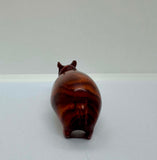 Hand Carved Solid Wood Hippo Figurine