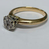 9ct Yellow Gold Diamond Cluster Ring