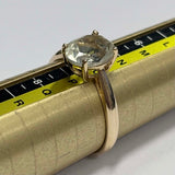 9ct Yellow Gold Green Amethyst Solitaire Ring