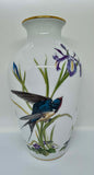 1980 Franklin Porcelain Large Floral "The Meadowland Bird" Vase Signed by Basil