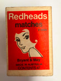 5 Redheads Match Boxes (2x Brymay, 3x Bryant & May)
