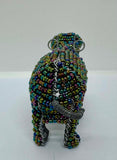 Handcrafted African Beaded Wire Hippo Figurine