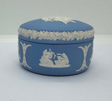 Wedgwood Blue Jasperware Kidney Shape Trinket Box