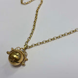 9ct Yellow Gold Belcher Chain with Spinner Ball Pendant