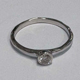 Sterling Silver Bezel Set Cubic Zirconia Ring