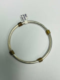 Sterling Silver Bangle with Brass Accents