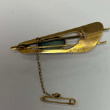 9ct Yellow Gold Australian Opal Brooch with Safety Chain and Pin