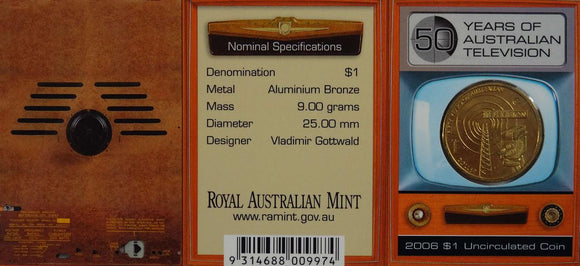 2006 50 Years of Australian Television 'C' Mintmark One Dollar