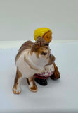 Vintage Ceramic Milkmaid and Cow Figurine