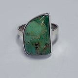 Sterling Silver Asymmetrical Tibetan Turquoise Ring