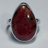 Sterling Silver Tear Shaped Rhodonite Ring