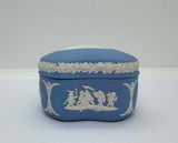 Wedgwood Blue Jasperware Kidney Shape Trinket Box