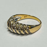 9ct Yellow Gold Diamond Dome Ring
