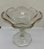 Vintage PressedClear Glass Pedestal Centerpiece Bowl