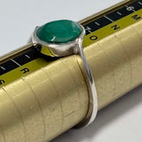 Sterling Silver Oval Cabochon Malachite Ring