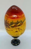 Vintage Ukrainian Hand Painted Wooden Egg