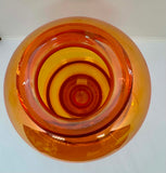 Vintage Crown Crystal Glass "Melon Rib" Beehive Vase