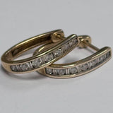 9ct Gold Diamond Huggie Earrings