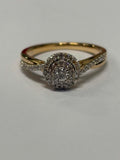 9ct Yellow Gold Diamond Cluster Ring