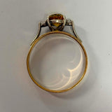9ct Yellow Gold and Sterling Silver Yellow Sapphire and Spinel Ring