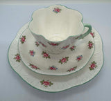 Shelley Fine Bone China Trio Tea Set "Rosebud"