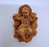 Hand-carved Wooden Figurine of Baby Jesus