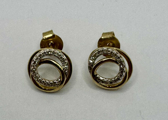 9ct Gold Diamond Earrings