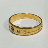 9ct Yellow Gold Garnet and Cubic Zirconia Ring
