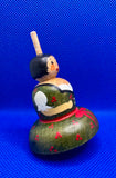 Vintage Wooden Spinning Top Hand-painted Maid