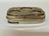 Nickel Plated Coin Holder  Patent By JWB Mappin and Webb With Coins