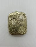 Nickel Plated Coin Holder  Patent By JWB Mappin and Webb With Coins