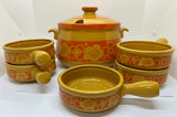 Cortina Stone Ware Tureen and 5 Soup Bowls