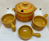 Cortina Stone Ware Tureen and 5 Soup Bowls