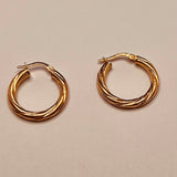 9ct Rose Gold Twist Hoop Earrings