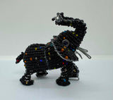 Handcrafted Wire and Glass Bead African Elephant Figurine