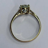 9ct Yellow Gold Green Amethyst Solitaire Ring