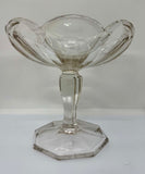 Vintage PressedClear Glass Pedestal Centerpiece Bowl