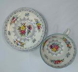 Shelley Fine Bone China Trio Tea Set "Crochet Pattern"