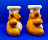 Vintage Teddy Bear Chef Salt and Pepper Shakers