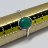 Sterling Silver Oval Cabochon Malachite Ring
