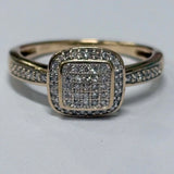9ct Yellow Gold Diamond Cluster Ring