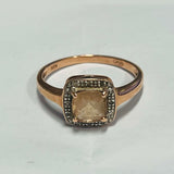 9ct Rose Gold Morganite and Diamond Ring