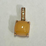 10ct Rose Gold Rose Quartz and Diamond Pendant