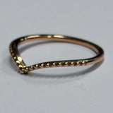 Pandora Rose Gold Plated Beaded Wish Bone Ring