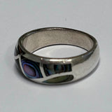 Sterling Silver Multicolored Mosaic Abalone Ring