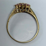 9ct Yellow Gold Pink Sapphire and Diamond Ring