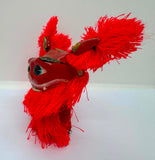 Vintage Red Chinese Lion Dance Figurine