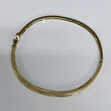 9ct Yellow Gold Channel Set Diamond Hinged Bangle